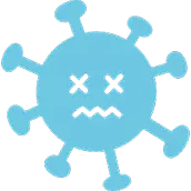 ウイルスのアイコン｜園で行う感染症対策の取り組みを表すイラスト